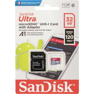 SanDisk Ultra - 32 GB - MicroSDHC - Class 10 - 120 MB/s - Class 1 (U1) - šedá - červená