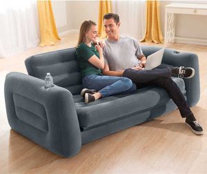 INTEX fotel rozkładany 203x231x66 cm ciemnoszary