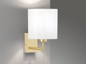 Kleine LED Designklassiker Wandlampe mit Schalter & Stoffschirm Weiß Bettleuchte
