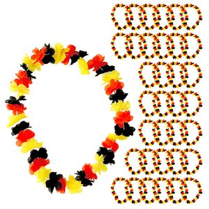 Blütenkette Deutschland 36er Set Länge 100cm 72 Blüten Fanartikel Fussball Hawaiikette Halsschmuck
