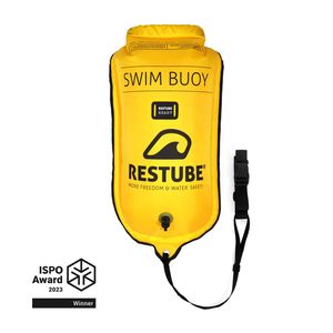 Schwimmboje by RESTUBE | Für Sichtbarkeit beim Schwimmen, als zusätzlicher Auftrieb und Drybag für Wassersportler