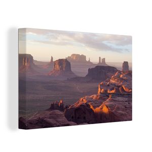 OneMillionCanvasses® - Leinwandbilder - 120x80 cm, Monument Valley im Grand-Canyon-Nationalpark in Arizona, Wandbilder Kunstdruck Wanddekoration - Wanddekorationen - Wohnzimmer