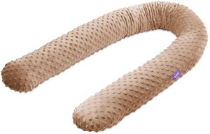 Bettschlange 180 cm [Mokka - Minky] Bettumrandung Bettrolle Babybettschlange 1,8m