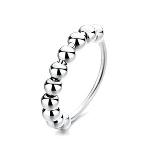 INF Anti-Stress-Ring mit 10 drehbaren Perlen kupfer platinfarben 18.5 mm