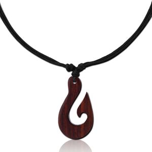 viva-adorno Halskette Holzanhänger Baumwollband Surfer Kette Länge verstellbar HK31,D6 Tribal