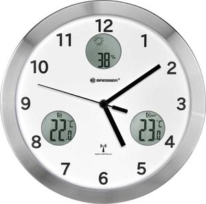 Bresser Mytime Funk-wanduhr Mit Temperatur-und Feuchtigkeitsmessung Weiß  Weiß One Size