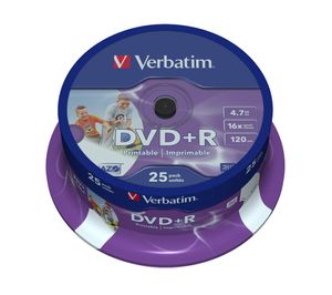 Verbatim DVD+R Rohlinge 25er Spindel bedruckbar