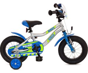 Polizei Kinderfahrrad 12 Zoll Fahrrad für Kinder ab 3 Jahre Junge Mädchen Kinderrad Polizeifahrrad