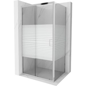 Mexen Apia rozsouvací sprchový kout 120 x 90 cm, Pruhy, Chromovaná - 840-120-090-01-20