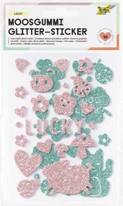 folia Moosgummi Glitter-Sticker "Lucky" 50 Stück
