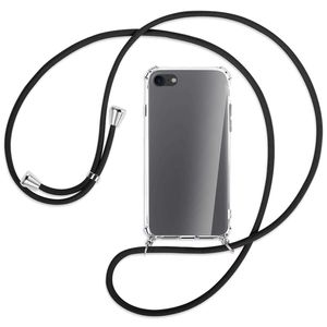 Handykette / Umhängehülle (S) für Apple iPhone 7 iPhone 8 (4.7'') Crossbody Hülle Case zum Umhängen mit Band - Farbe: schwarz