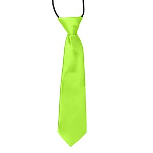 Krawatte, atmungsaktiv, elastisch, einfarbig, Jungen-Krawatte für Hochzeit, fluoreszierendes Grün