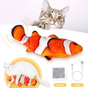 Elektrische USB-Ladesimulation Fisch Katzenspielzeug Lustige interaktive Haustiere Katzen Katzenminze Spielzeug fuer Katze Kaetzchen Kaetzchen-Perfekt zum Beissen Kauen Treten