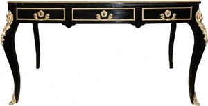 Casa Padrino Luxus Barock Schreibtisch Schwarz / Gold/ Bordeaux Sekretär Luxus Möbel- Antik  Stil