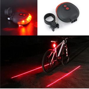 Fahrrad 2 Laser + 5 LED Blinklampe Fahrradrad Heck Sicherheitswarnleuchte hinten
