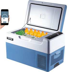 BuoQua 22L Autokühlschrank Kompressorkühlbox Edelstahl Urlaub Isolierbox Mini Kühlschrank Kühlbox Auto und Steckdose