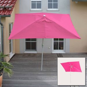 Slunečník N23, zahradní slunečník, 2x3m obdélníkový nakloněný, polyester/hliník 4,5kg UV ochrana 50+  růžová