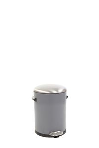 Retro Treteimer mit markanten Griffen und Kugelkappe | 3 Liter, HxØ 26,2x16,7cm | Kunststoff-Inneneimer | Grau