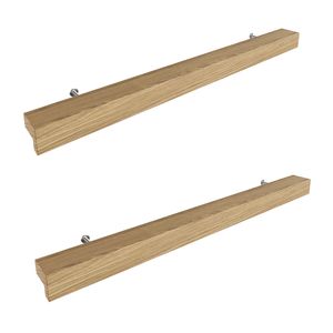 Sossai Holz Möbelgriffe aus Eiche | GAH01 | Lochabstand 224mm, Länge 304mm, 2 Stück