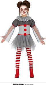 šaty klaun polyester šedé velikost 10-12 let