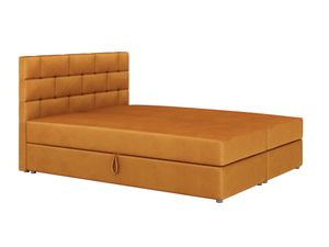 MOB, Manželská postel Boxspring 180x200 cm - Waller (hořčice) (s matrací a roštem)