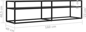 vidaXL TV-Schrank Schwarz 160x40x40,5 cm Hartglas