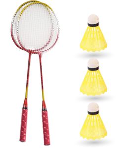 Sportyfits® Badminton Erwachsene Federball Schläger Set inkl. 3X Federbälle Badmintonbälle für Training & Wettkampf