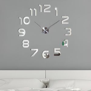 3D Nástenné hodiny Veľké nemé dekorácie Nástenné tetovanie Moderné dekorácie Domov Kancelária DIY Obývacia stena izba Nástenná dekorácia Čierna Retoo