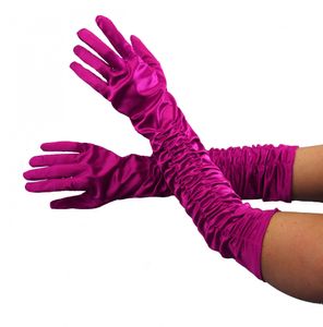 Deluxe Handschuhe lang pink glänzend lange Hand schuh Kostüm