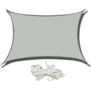 Sonnensegel Wasserdicht Rechteckig 2x3m inkl Befestigungsseile,Premium Polyester-Oxford Gewebe Wetterbeständig Atmungsaktiv UV Schutz(grau)