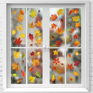 9 Blatt Erntedankfest Fensterbilder, Thanksgiving Fenster Deko Ohne Kleber,Herbst Fensterdeko für Kinderzimmer Cafeteria