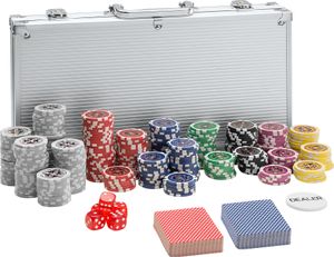 Pokerset inkl. Aluminiumkoffer - silber, 300 Teile Pokerset inkl. Aluminiumkoffer - silber, 300 Teile