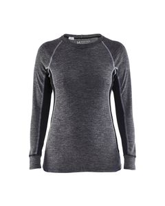 Blakläder Damen Unterhemd warm 7200 1732, 100% Wolle in grau/schwarz, Größe:2XL
