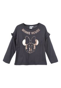 Minnie Mouse Kinder Langarm-Shirt Mädchen Longsleeve Oberteil, Farbe:Grau, Größe Kids:116