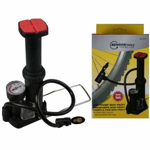 Benson 008494 Mini Fußluftpumpe Fußpumpe Fahrradpumpe mit Adapter