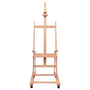 H-Frame Staffelei mit Rädern Holz groß 175-240cm höhenverstellbar Leinwand Ständer für Kinder Erwachsene