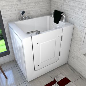 Sitzbadewanne Senioren Sitzwanne mit Tür S02-TH-C-R 100x78cm