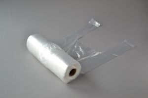 4000 Stück Knotenbeutel auf Rolle (22 + 12 × 47 cm, 9my), für 5 kg (HDPE, transparent), Obstbeutel, Hemdchen-Tragetasche, Tüte