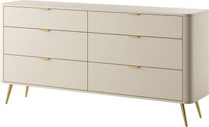 Selsey Oval - Kommode mit sechs Schubladen, Beige, 172 cm breit