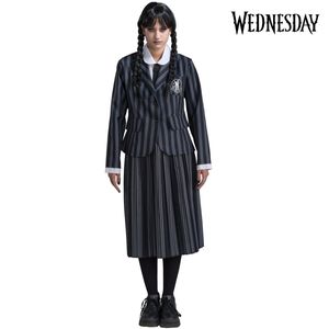 Wednesday Kostüm Schuluniform Wednesday Addams für Damen, Größe:S