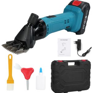 Elektrische Schafschere, 500 W, 2400 U/min, professioneller wiederaufladbarer Schafscherer, 21 V, mit 6 Geschwindigkeiten zum Rasieren von Fell und Wolle bei Schafen, Ziegen, Rindern und anderem Nutzvieh, mit Lithiumbatterien