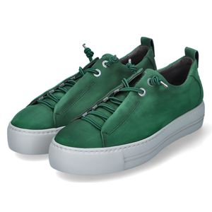Paul Green Sneaker - Grün Nubukleder Größe: 39 Normal