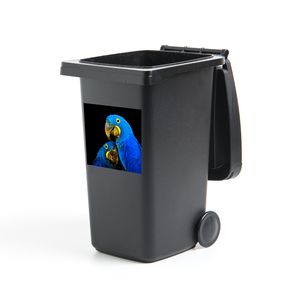 MuchoWow® Nálepka na odpadkový kôš - Papagáj - Vták - Perie - Modré - 40x40x0.1cm