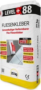 Fliesenkleber Flexkleber 25kg Flexmörtel C2TES1 Innen Außen Naturstein Fliesen Level Plus 88
