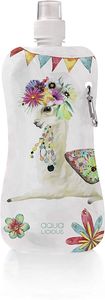 Faltbare Trinkflasche mit Karabiner, BPA-frei, 500 ml - Motiv: Alpaca