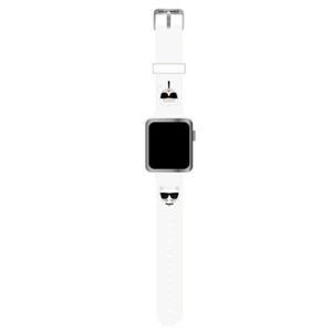 Karl Lagerfeld Pasek KLAWLSLCKW Apple Watch 42/44/45mm biely/biely remienok silikónové Karl & Choupette Heads