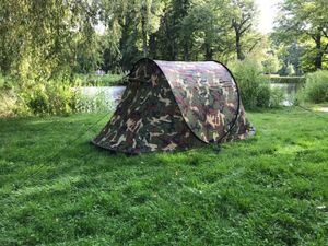 Defacto Wurf Zelt Sekundenzelt 2-3 Person Outdoor Campingzelt Tent Pop Up 245x145x110cm Diverse Farben inkl. Herringe & Seile camouflage ohne Fenster