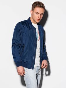 Ombre - Męska kurtka bomber C439 - NAVY - M