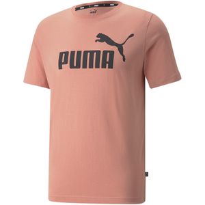 PUMA Herren T-Shirt - ESS Logo Tee, Rundhals, Baumwolle, uni Rosa M