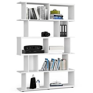 Bücherregal AKORD FIX modernes Design Weiß 120 cm B120 x H177 x T28,4 cm